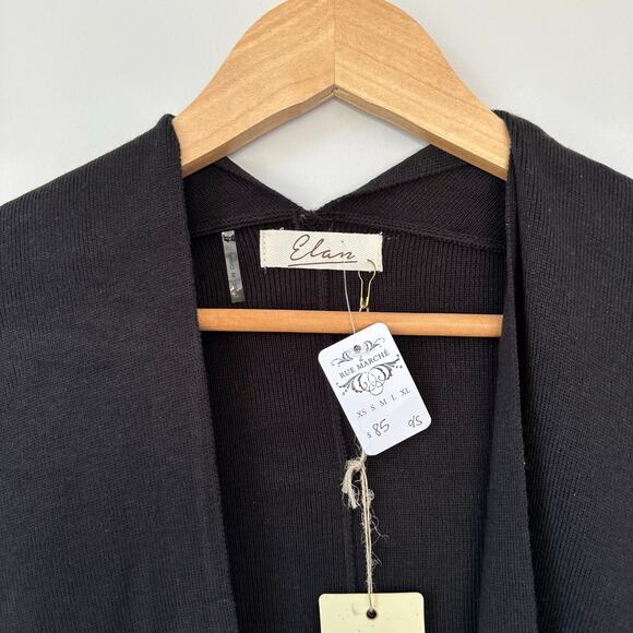 Elan Striped Cardigan Poncho Black White O/S NWT - Picture 9 of 10